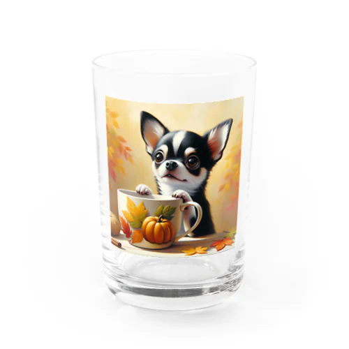 Autumn Curiosity: Chihuahua & Mug Magic 秋の好奇心: チワワとマグカップ Water Glass