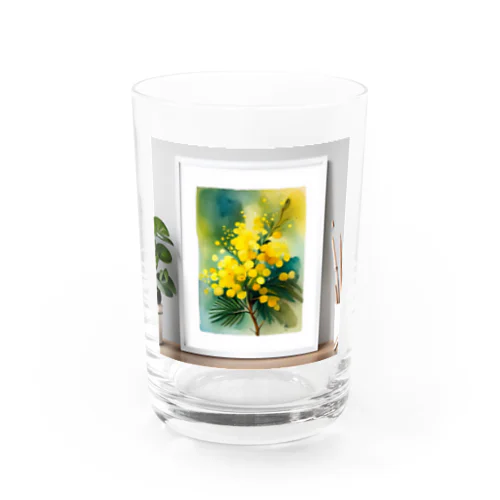 水彩グラフィックミモザTシャツ Water Glass