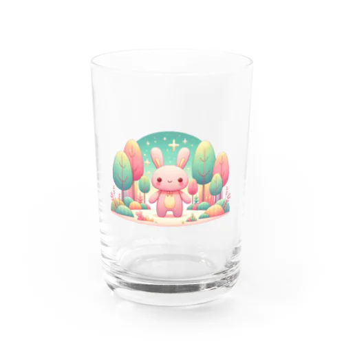 星と空と森とうさぎ Water Glass