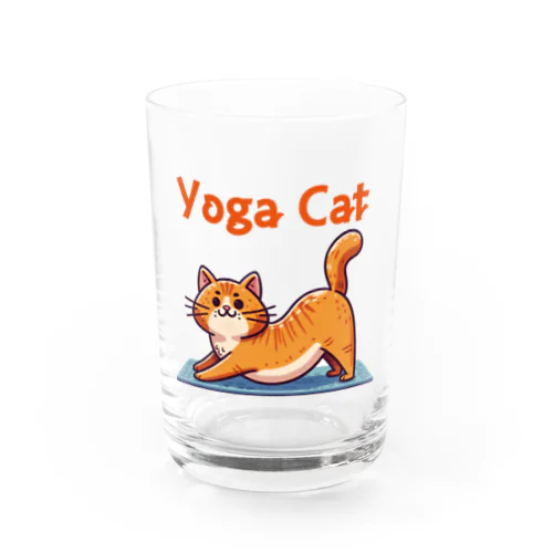 ヨガで猫のポーズ Water Glass