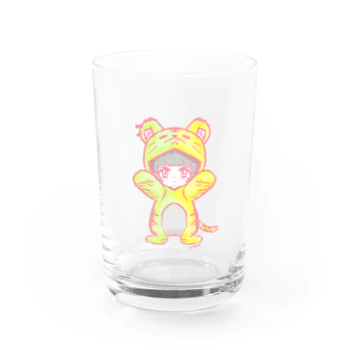 着るぐるみがおがおとらとら Water Glass