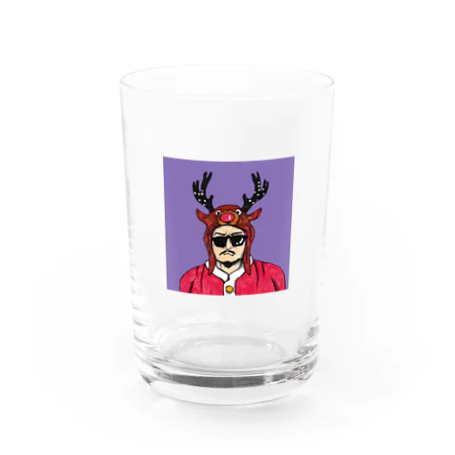 Reindeer Dave Water Glass