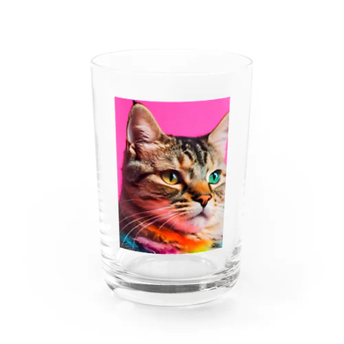 カラフルな猫 Water Glass