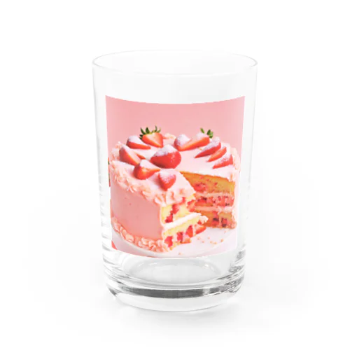 幸イチゴケーキ Water Glass