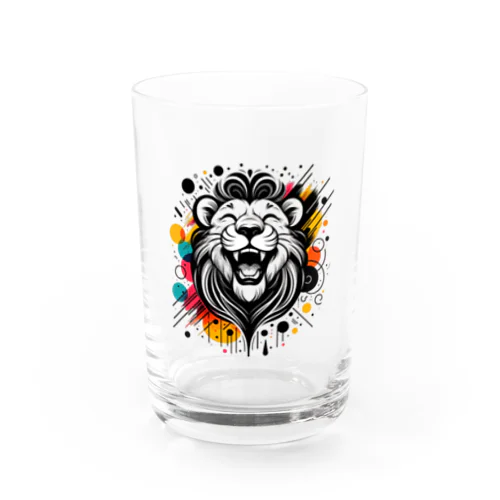 #laughing animal art Water Glass