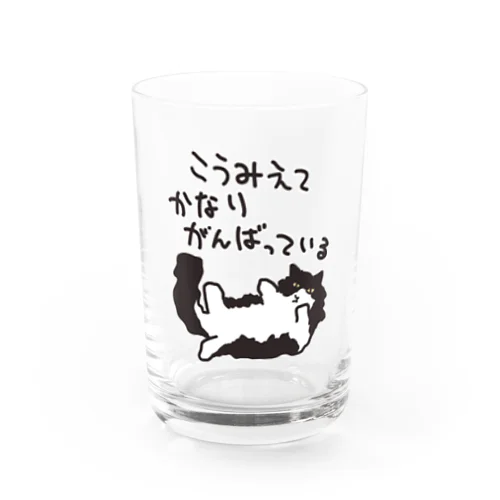 かなりがんばっている【ねこ】 Water Glass