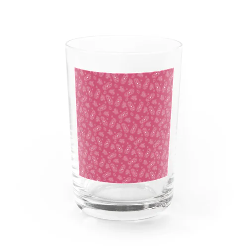 微生物パターン赤_アイテムいろいろ Water Glass