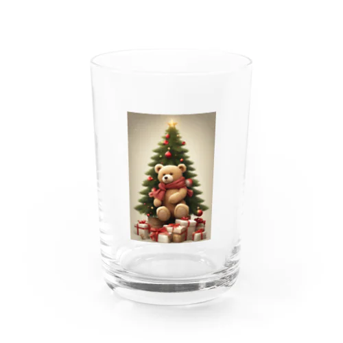 クリスマス テディーベアの思い出 Water Glass