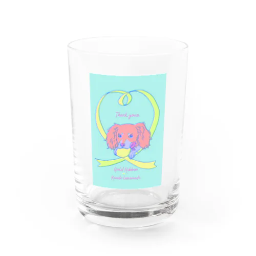 ダックスとレモンとゴールドリボン Water Glass