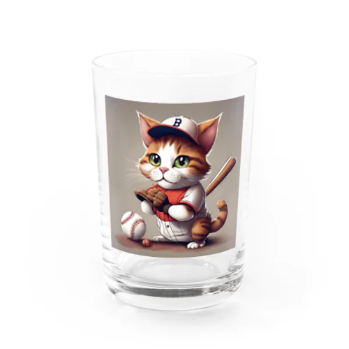 野球猫、茶トラ グラス