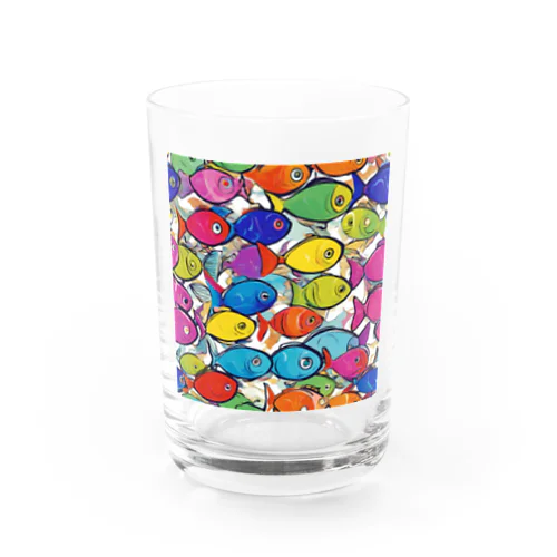 colorful "sakana" Water Glass