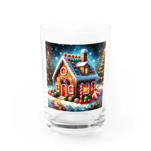 Christmas Candy House Water Glass