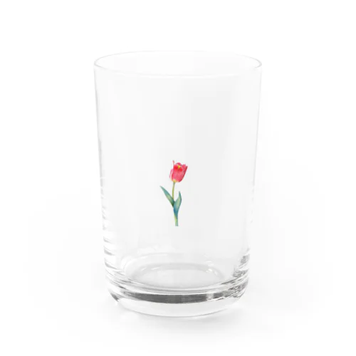 水彩画の大人っぽいチューリップ Water Glass