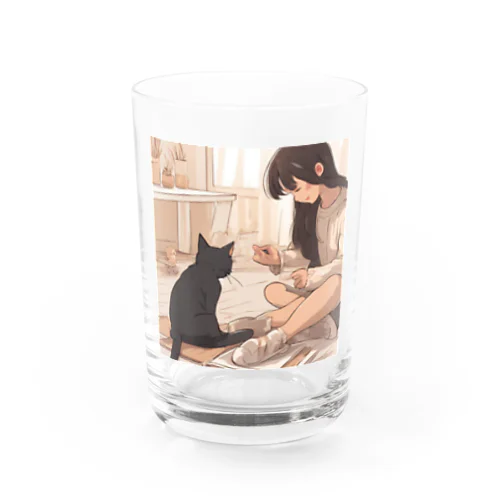 猫との柔らかな時間 Water Glass