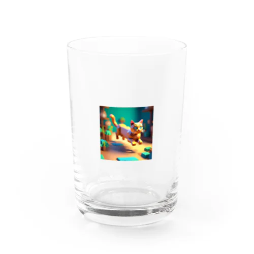 Run Cat Water Glass