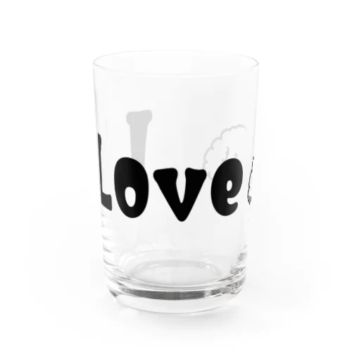 I Love プードル Water Glass