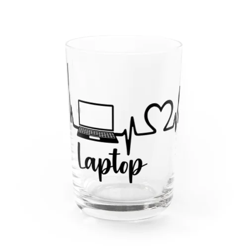 Hearts Laptop Water Glass