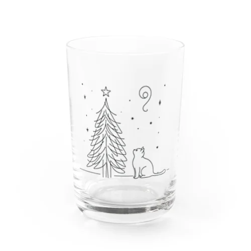 ツリーを見上げる猫 Water Glass