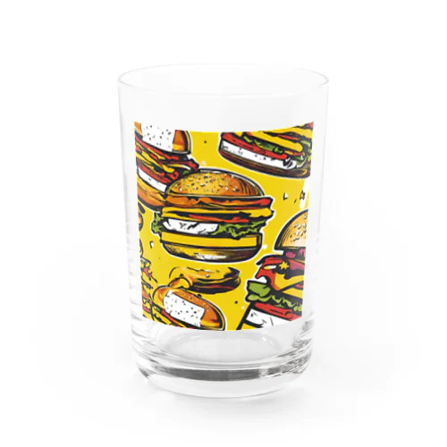 ハンバーガー　ポップ Water Glass