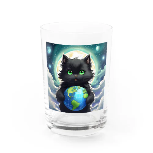 地球を抱きかかえる黒猫05 Water Glass