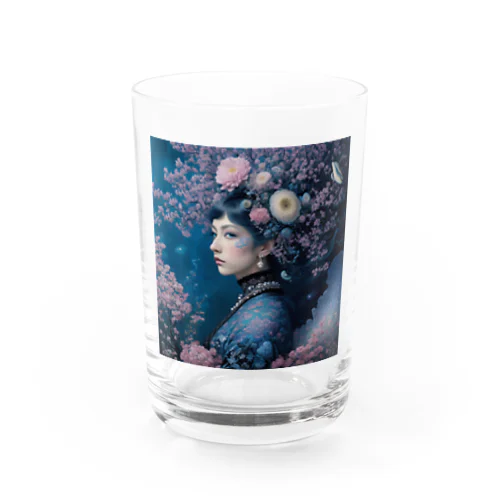 「夜桜の幻想：桜の精霊」 - "Night Sakura Fantasia: Spirit of the Cherry Blossom" Water Glass