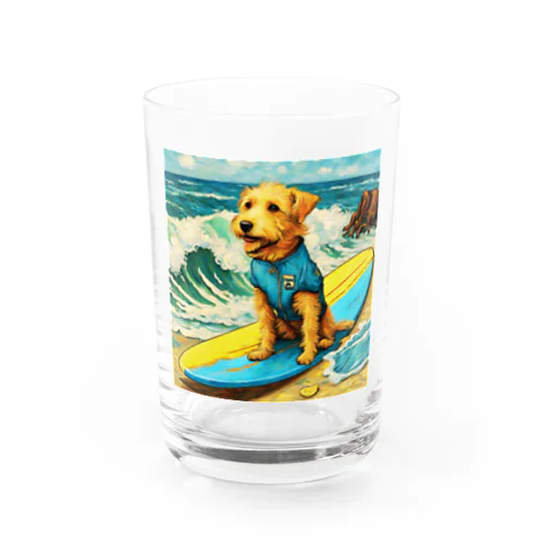 波乗りDog Water Glass