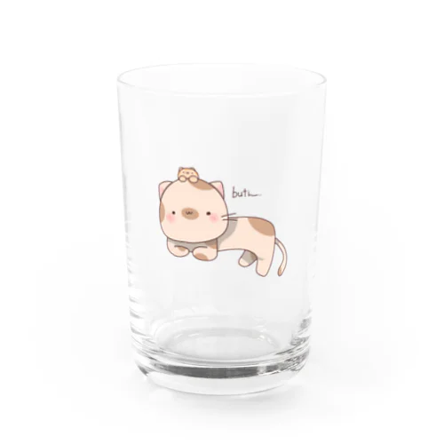 ぶちと子ねこ Water Glass