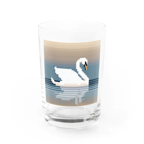 ドット絵の優雅な白鳥 Water Glass