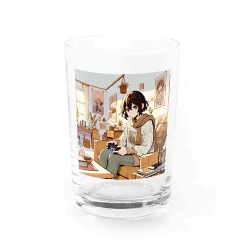 夕焼けに彩られたゲームの時間 Water Glass