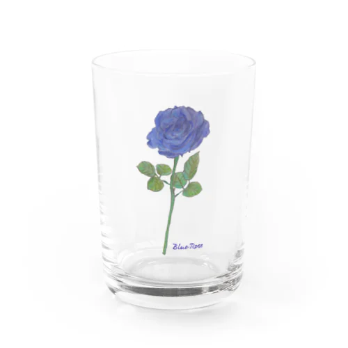 夢叶う青い薔薇 Water Glass