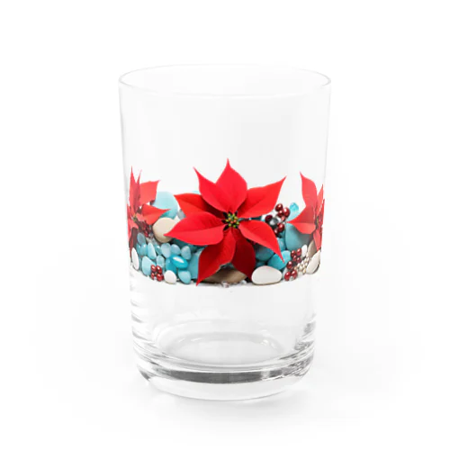 [12月]December-turquoise&Poinsettia Water Glass