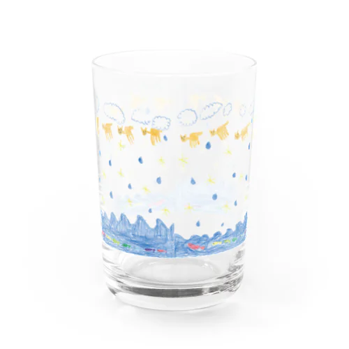 くもとねことほしとあめとうみとさかな Water Glass