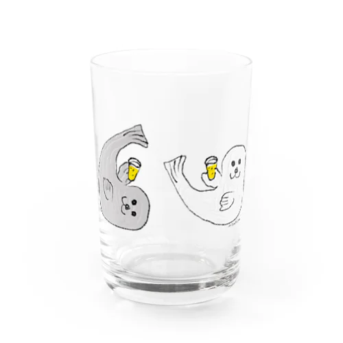 かんぱいアザラシ色付き Water Glass