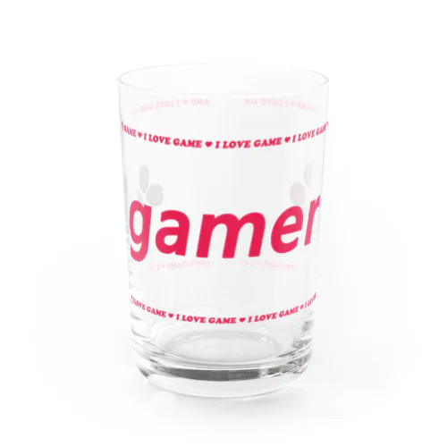 ILOVE GAME (pink) Water Glass