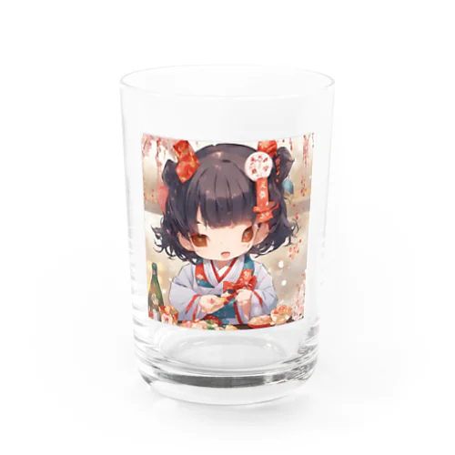 新春の可愛い女の子 Water Glass