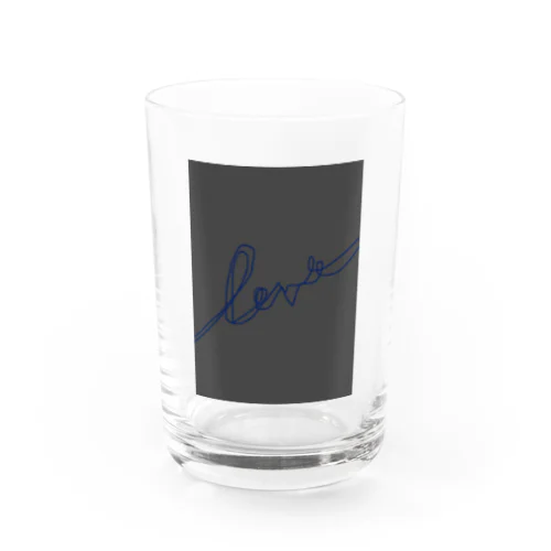 Charcoalgray ✖️ Blue Logoart Water Glass