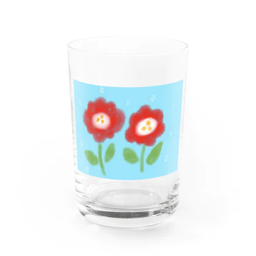 赤いお花 Water Glass