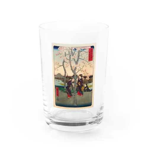 広重「冨二三十六景⑦　東都墨田堤」歌川広重の浮世絵 Water Glass