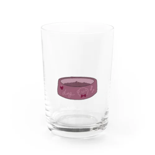 dog food/ドッグフード(スモーキーピンクのお皿) Water Glass