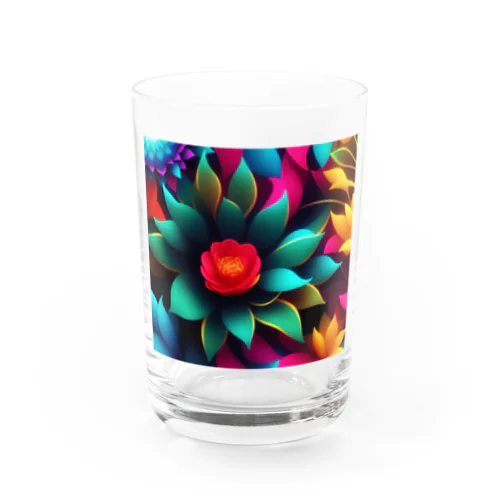 カラフルフラワー..色鮮やかな花 Water Glass