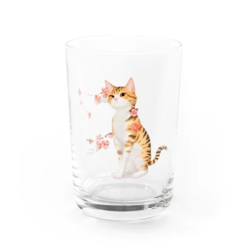 花となるねこ Water Glass