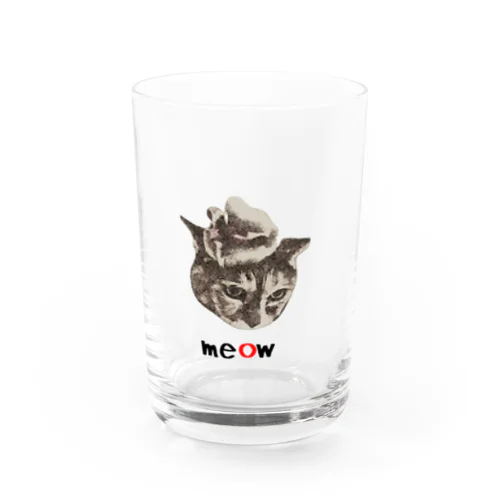 キジトラ猫のフクちゃん Water Glass