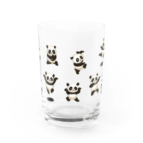 功夫のパンダちゃん（横構図） Water Glass