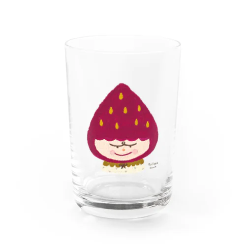 しかめっつらのいちごちゃん Water Glass