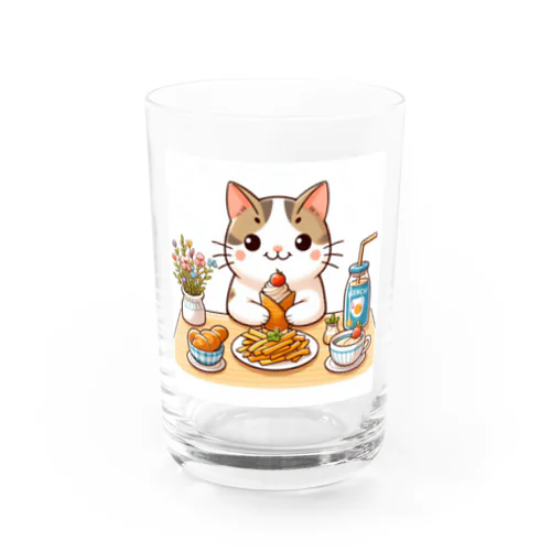 猫くんの豪華なカフェごはん♪ Water Glass