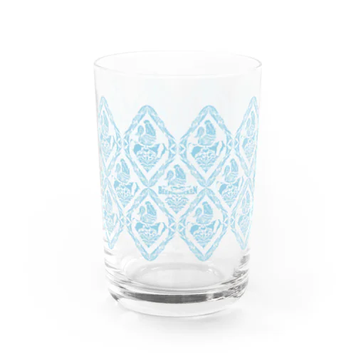 ダマスク柄ウォーターグラス サックスブルー Water Glass