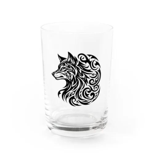 Wolf  ✖️  Tribal  「Face」 Water Glass