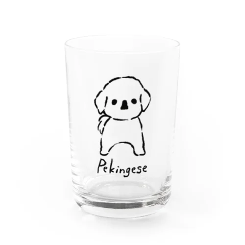 犬っ子ペロ（黒） Water Glass