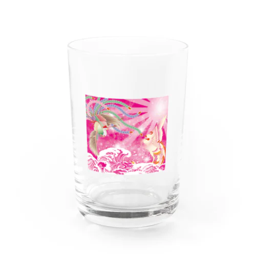 ピンク鳳凰　波　和柄 Water Glass