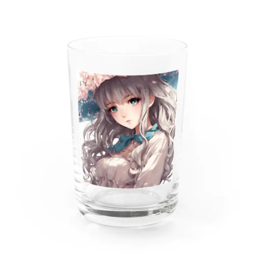 桜の下の美少女 グラス